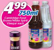 Cambridge Food Brown/White Spirit Vinegar-750ml Each