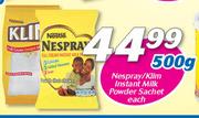 Nespray/Klim Instant Milk Powder Sachet-500g Each