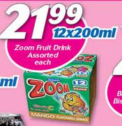 Zoom Fruit Drink Assorted-12 x 200ml Each