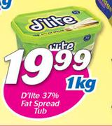 D'Lite 37% Fat Spread Tub-1Kg