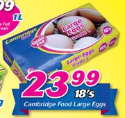 Cambridge Food Large Eggs-18's Pack Tray