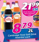Cambridge Food Soft Drink Assorted-2Ltr Each