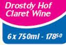 Drostdy Hof Claret Wine-6x750ml