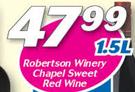 Robertson Winery Chapel Sweet Red Wine-1.5Ltr