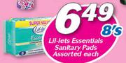 Lil-Lets Essentials Sanitary Pads Assorted-8's Pack