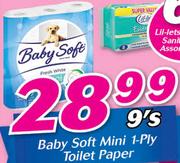 Baby Soft Mini 1 Ply Toilet Paper-9's Pack