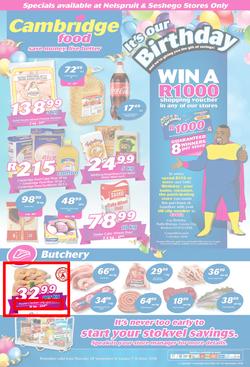 Cambridge Food Nelspruit : September Month End (20 Sept - 7 Oct 2018), page 1