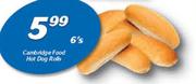 Cambridge Food Hot Dog Rolls-6's