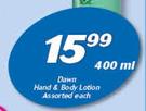 Dawn Hand & Body Lotion-400ml Each