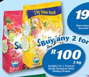 Sunlight 2-In-1 Tropical/Spring Sensations Hand Washing Powder-2x3kg