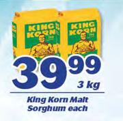 King Korn Malt Sorghum-3kg Each
