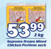 Supreme Frozen Mixed Chicken Portions-2kg Each