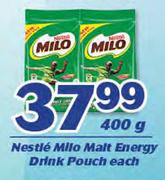 Nestle Milo Malt Energy Drink Pouch-400g Each