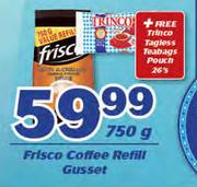 Frisco Coffee Refill Gusset-750g Each