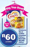 Cremora Tea & Coffee Creamer 750g + Nescafe Ricoffy 250g-Per Combo