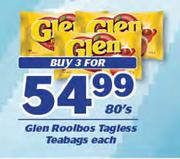 Glen Rooibos Tagless Teabags-3x80's