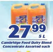 Cambridge Food Dairy Blend Concentrate-5Ltr Each