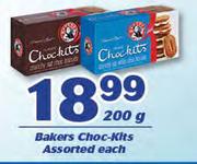 Bakers Choc-Kits-200g Each