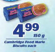 Cambridge Food Marie Biscuits-150g Each
