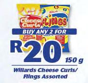 Willards Cheese Curls/ Flings-2x150g