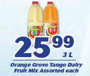 Orange Grove Tango Dairy Fruit Mix-3Ltr Each