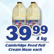 Cambridge Food Full Cream Maas-4kg Each