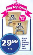 Stork 40% Country Spread Tub-1kg Each