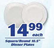 Square/Round 10.5" Dinner Plates-Each