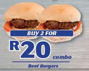 Beef Burgers-For 2 Combo