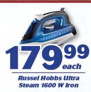 Russell Hobbs Ultra Steam 1600W Iron-Each