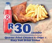 Quarter Fried Chicken & Chips + Roxy Soft Drink-500ml Combo