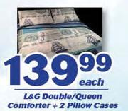 L&G Double/Queen Comforter + 2 Pillow Cases-Each
