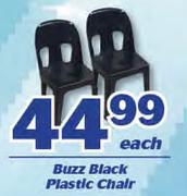 Buzz Black Plastic Chair-Each