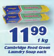 Cambridge Food Green Laundry Soap-1Kg Each