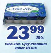Vibe Jive 1 Ply Premium Toilet Tissue-10's
