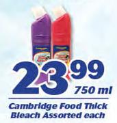 Cambridge Food Thick Bleach Assorted-750ml 