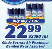 Glade Secrets Air Freshener Banded Pack Assorted-2 x 3 x 180ml