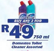 Domestos Toilet Cleaner Assorted-2 x 750ml