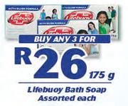 Lifebuoy Bath Soap Assorted-3 x 175g Each
