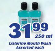 Listerine Mouth Wash Assorted-250ml Each