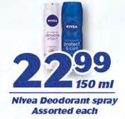 Nivea Deodorant Spray Assorted-150ml Each