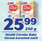 Nestle Cerelac Baby Cereal Assorted-250g Each