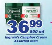 Ingram's Camphor Cream Assorted-500ml Each