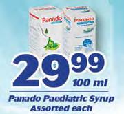 Panado Paediatric Syrup Assorted-100ml Each