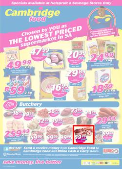Cambridge Food Nelspruit : August Mid Month (9 Aug - 21 Aug 2018), page 1
