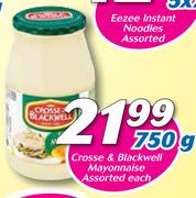 Crosse & Blackwell Mayonnaise-750g Each