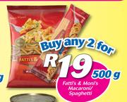 Fatti's & Moni's Macaroni/Spaghetti-2 x 500g