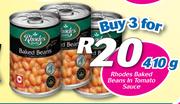 Rhodes Baked Beans In Tomato Sauce-3x410g