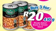 Rhodes Baked Beans In Tomato Sauce-3 x 410g