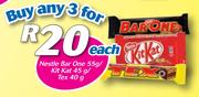 Nestle Bar One-55g/Kitkat-45g/Tex-40g-For 3
